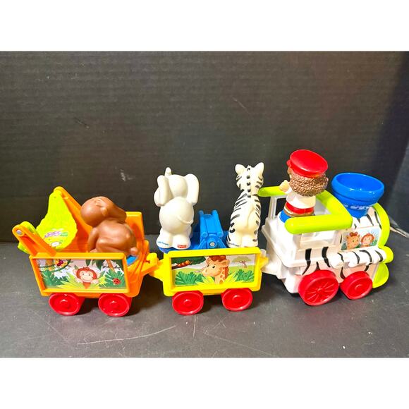 Fisher Price Little People Musical Zoo Train driver 3 Animals Safari Jungle #5 - Picture 6 of 6